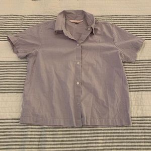 Lavender gingham button up blouse